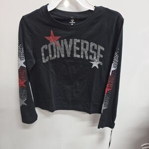 Converse Black Long Sleeve with Red and Gray Accents